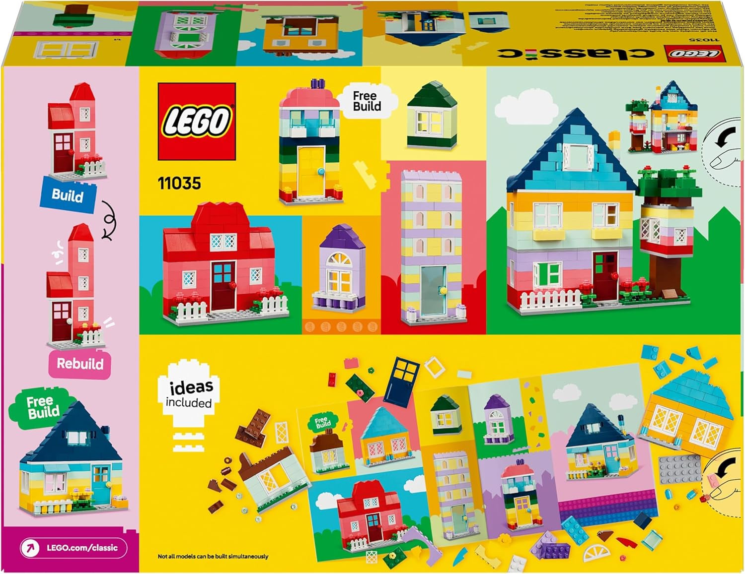Case creative LEGO Classic, set di mattoncini da costruzione per bambini, giocattolo da costruzione da 850 mattoncini, giocattolo da costruzione con accessori, regalo per ragazzi e ragazze di 4 anni 11035 Set da costruzione Beuche den LEGO-Store