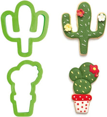 0255072 Formă de tăiat cactus din plastic, set de 2 bucăți, 9 x 2,2 cm, verde