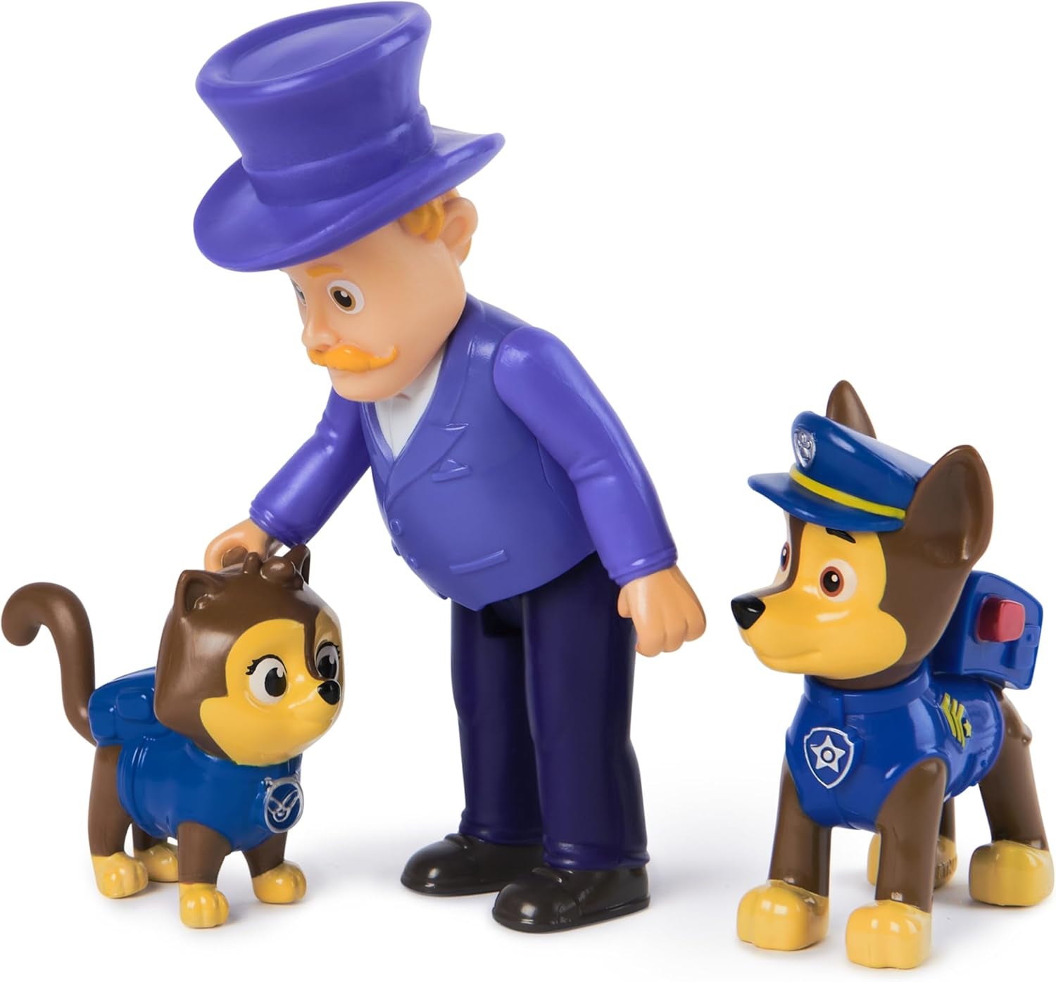 PAW PATROL Hero Pups - Set de figurine de acțiune cu 1 figurină de câine Chase, 1 figurină de pisică chaos și 1 figurină de primar know-it-all, jucărie potrivită pentru copii cu vârsta de peste 3 ani Action figures Naty Shop