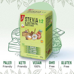 Stevia + eritritolo 1:2 sostanza nutriente | 204 Borsa Mito 2,5 G | 100% Zuckerersatz naturale - 0 Kalorien - 0 Glykämischer Index - Keto und Paleo - 0 Kohlenhydrate - Kein GVO - Castello since 1907-510 G Dolcificanti Naty Shop