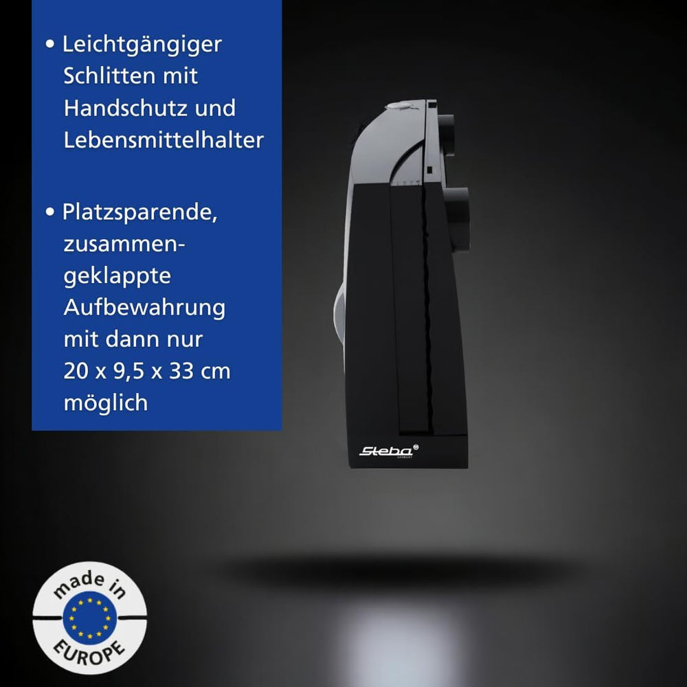 Affettatrice multifunzione Steba, spessore di taglio regolabile fino a 17 mm, protezione per le mani Affettatrici Rasnite e Naty Shop