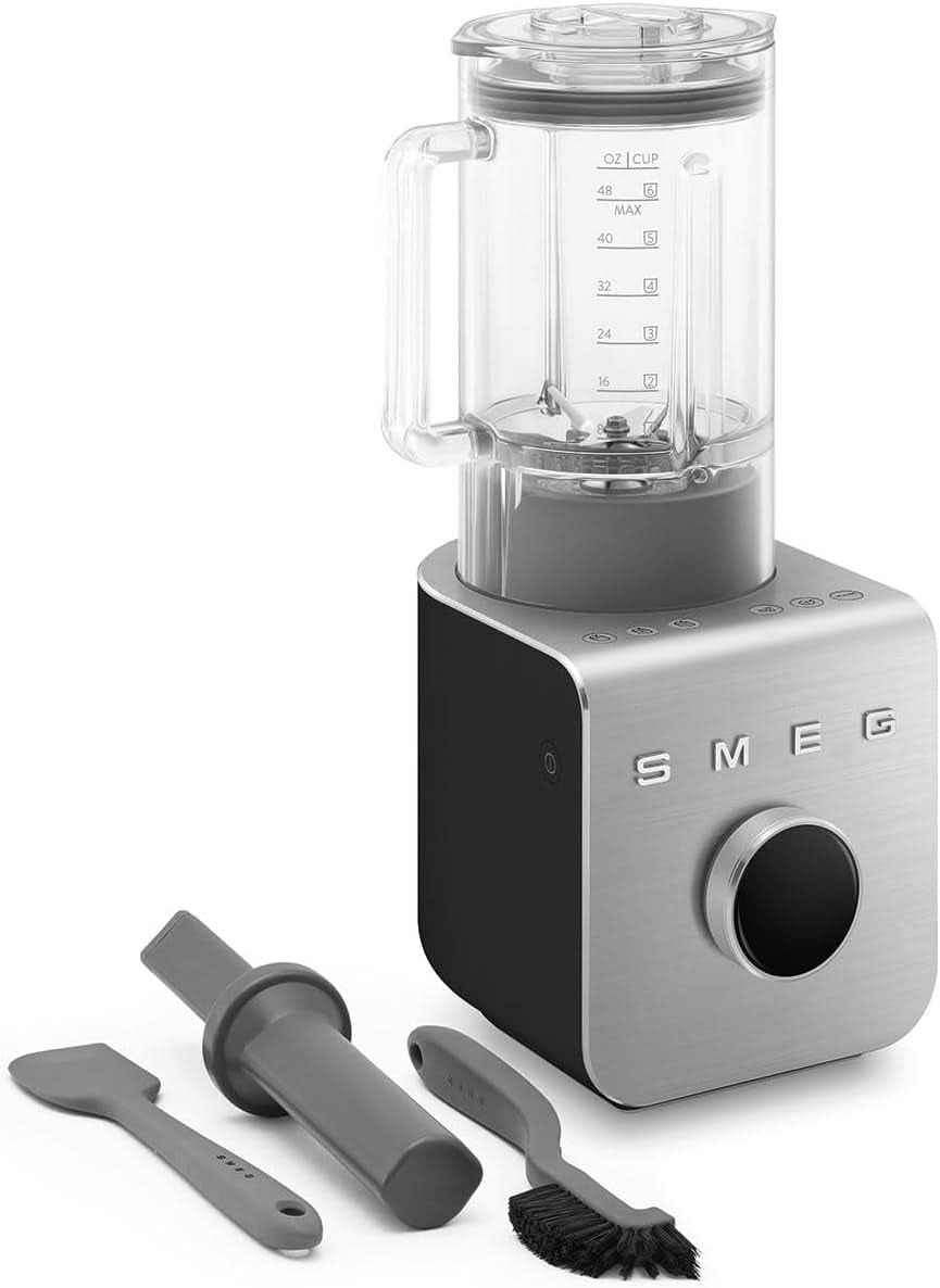 SMEG, Hochleistungsmixer BLC01BLMEU, 5 programmi preimpostati, 9 velocità manuali, funzione pausa e impulso, Kunststoffgehäuse, Rutschfeste Basis, 1400 W, Schwarz Kitchen Naty Shop