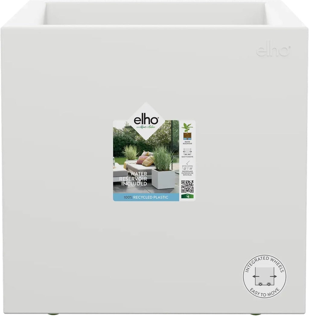 elho Vivo Next Square 30 - Cutie cu flori pentru interior și exterior - 100% plastic reciclat - L 29,5 x Î 29,5 cm - Negru/Negru viu