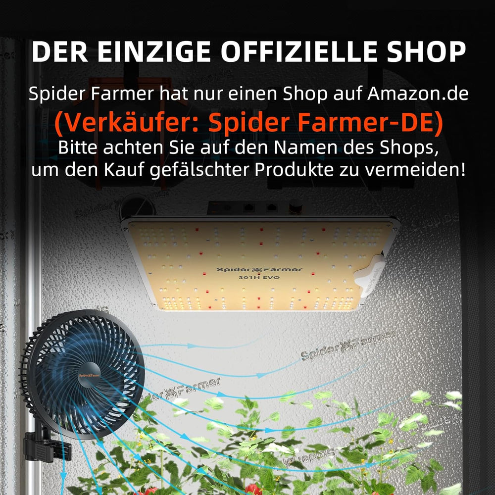 Lampada da coltivazione LED dimmerabile Spider Farmer SF1000 a spettro completo, diodo Samsung LM301H EVO, kit tenda da coltivazione completa 70x70x160 cm, set tenda da coltivazione idroponica, sistema di ventilazione