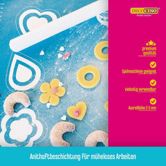 DECOCINO Ausrollstab – 3 parti, ca. 23 cm di lunghezza – antihaftbeschichter als Teigrolle zum Ausrollen von Marzapane, Blütenpaste, Roll-Fondant