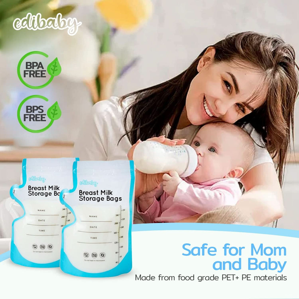 Edibaby, Buste per latte materno, 100 pezzi, Sterilizzate, senza BPA Accessori Alimentazione e Allattamento Bebe Naty Shop