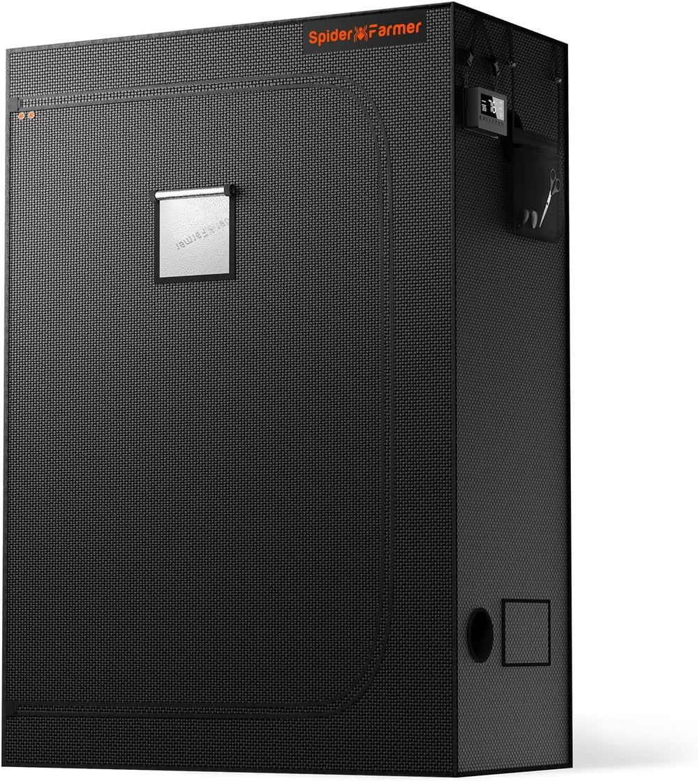Tenda da coltivazione Spider Farmer Pro 70x140x200 cm con porta scorrevole, finestra di osservazione, pannello pavimento rimovibile, tessuto Mylar 2000D, per coltura idroponica da interni con SF4000, G4500, SE4500