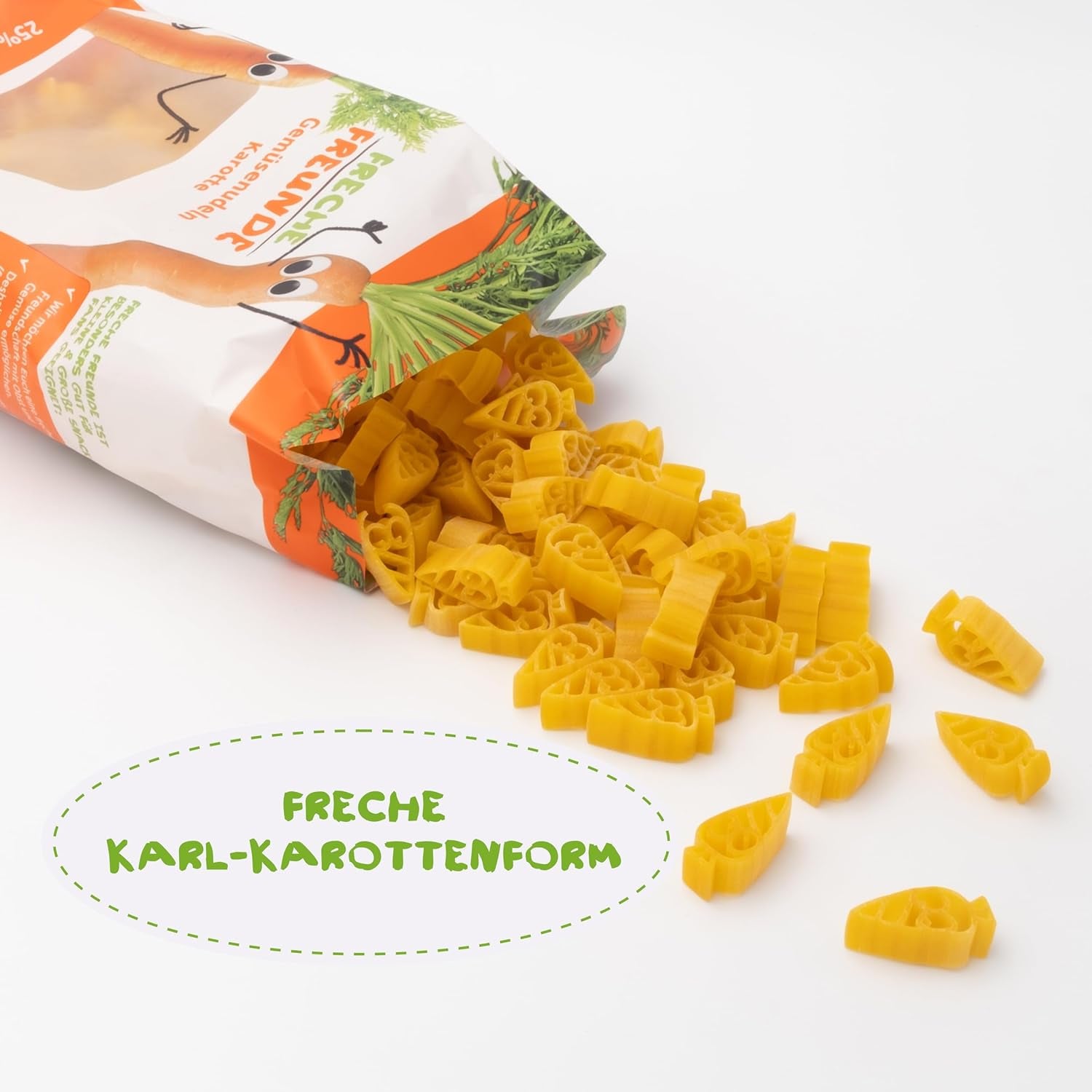 Freche Freunde Spaghetti Vegetali Biologici 'Carota' 25% Contenuto Vegetale Confezione Da 6 Vegani (6 X 300g)