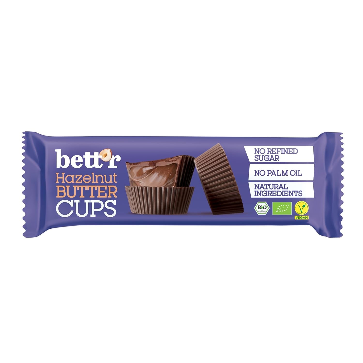 Bett'r Guilt Free Ranuncoli alla nocciola biologici. 100% vegano, senza glutine e senza lattosio - 12 x 39 g