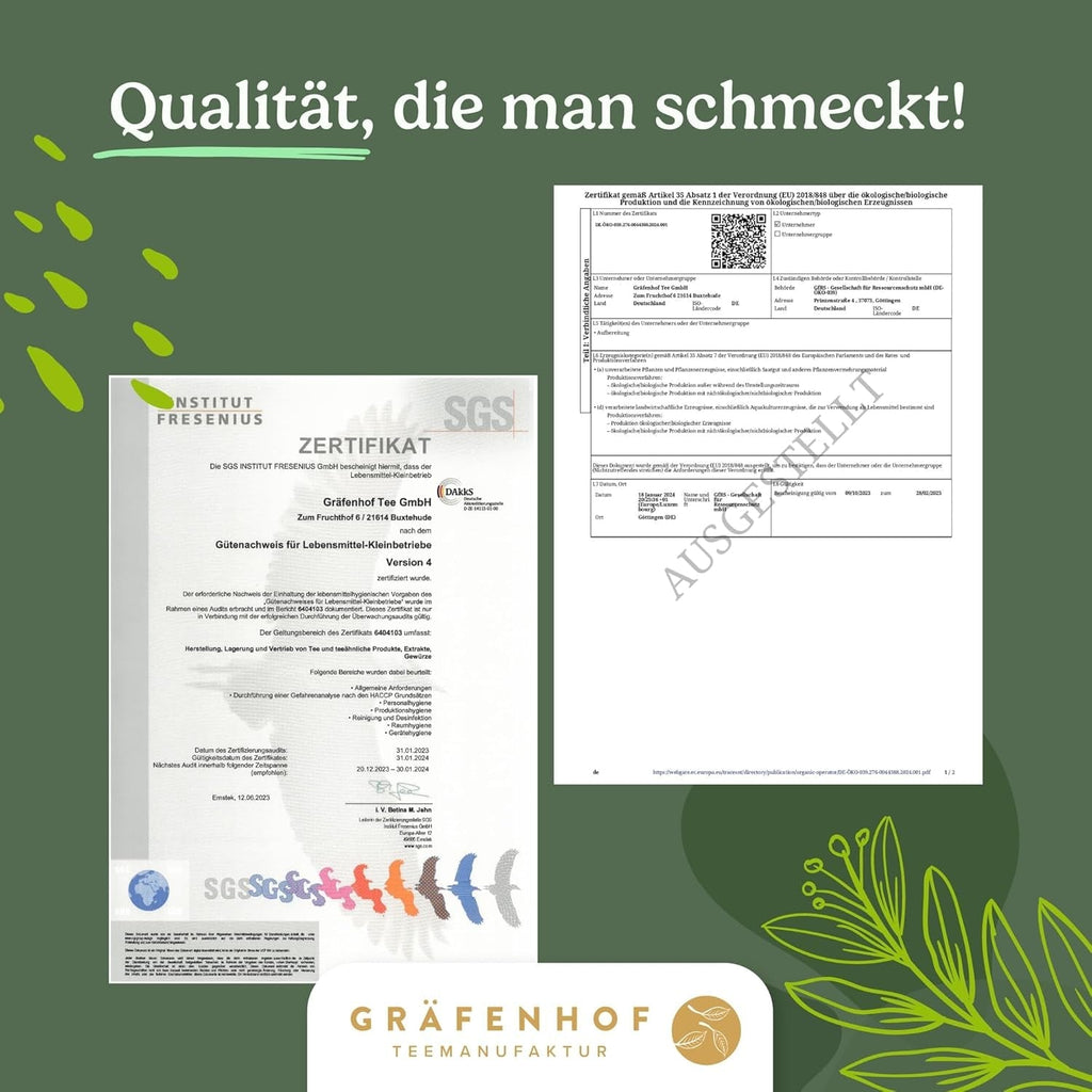Ceai Yerba Mate Bio, originalul, 1 kg ceai mate vrac, conținut ridicat de cofeină, neprăjit, uscat la aer, analizat în laborator, frunze de mate ambalate în Germania, calitate premium Gräfenhof