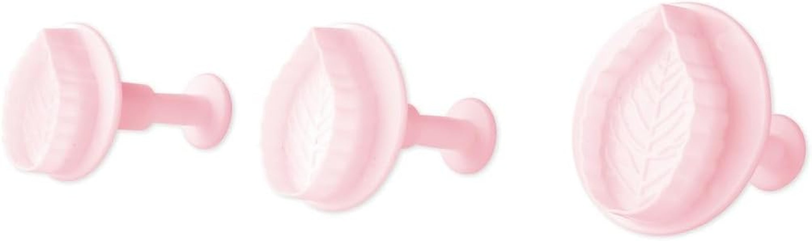 Set de forme pentru biscuiți Zenker „Frunză” 3 piese SWEET SENSATION, Formă pentru biscuiți cu ștampilă (Culoare: Roz înghețat), Cantitate: 1 set, 3 piese