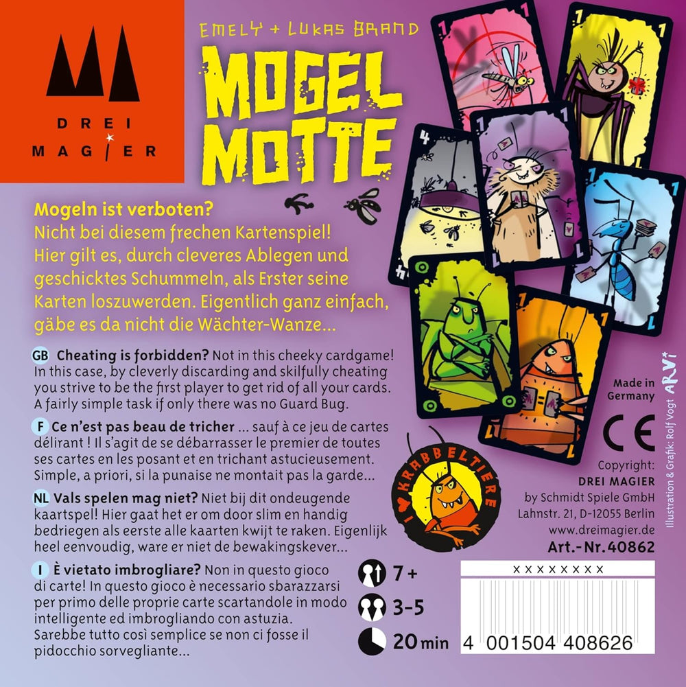 Schmidt Spiele 40862 Mogel Motte, Gioco di carte dei tre maghi