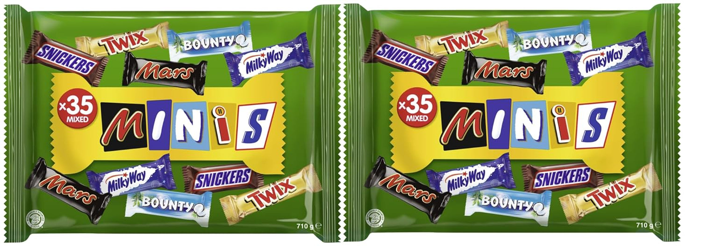Confezione sfusa di mini cioccolato misto, cioccolato, 35 mini snack al cioccolato (Mars, Snickers, Bounty, Twix, Milky Way) come caramelle, regalo di cioccolato, scatola di caramelle (710 g)