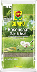 Compo Rasensaat Spiel Und Sport, Universelle Rasenmischung, 4 Kg, 200 M²