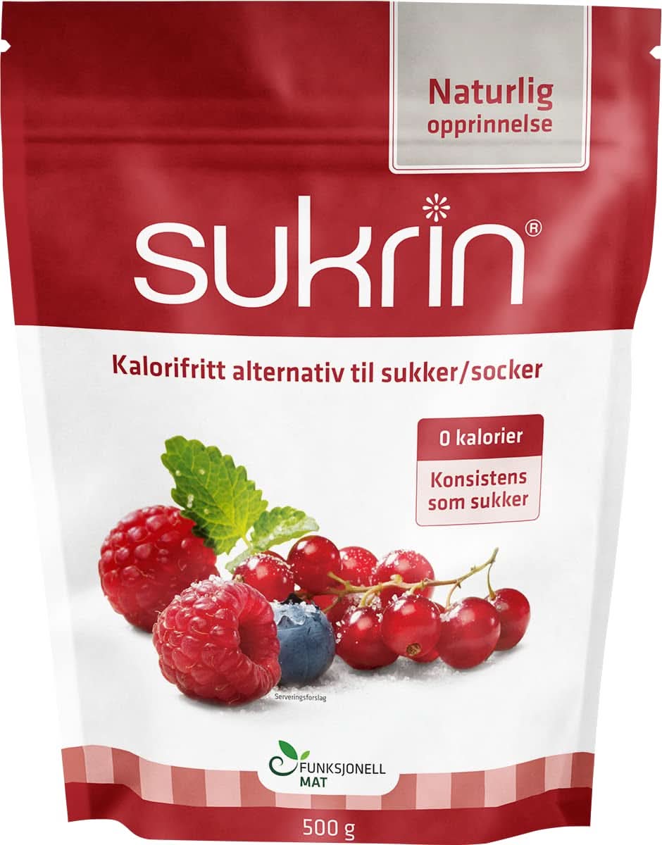 Sukrin Eritritolo, alternativa naturale allo zucchero senza calorie, 1 confezione, 500 grammi Dolcificanti Naty Shop