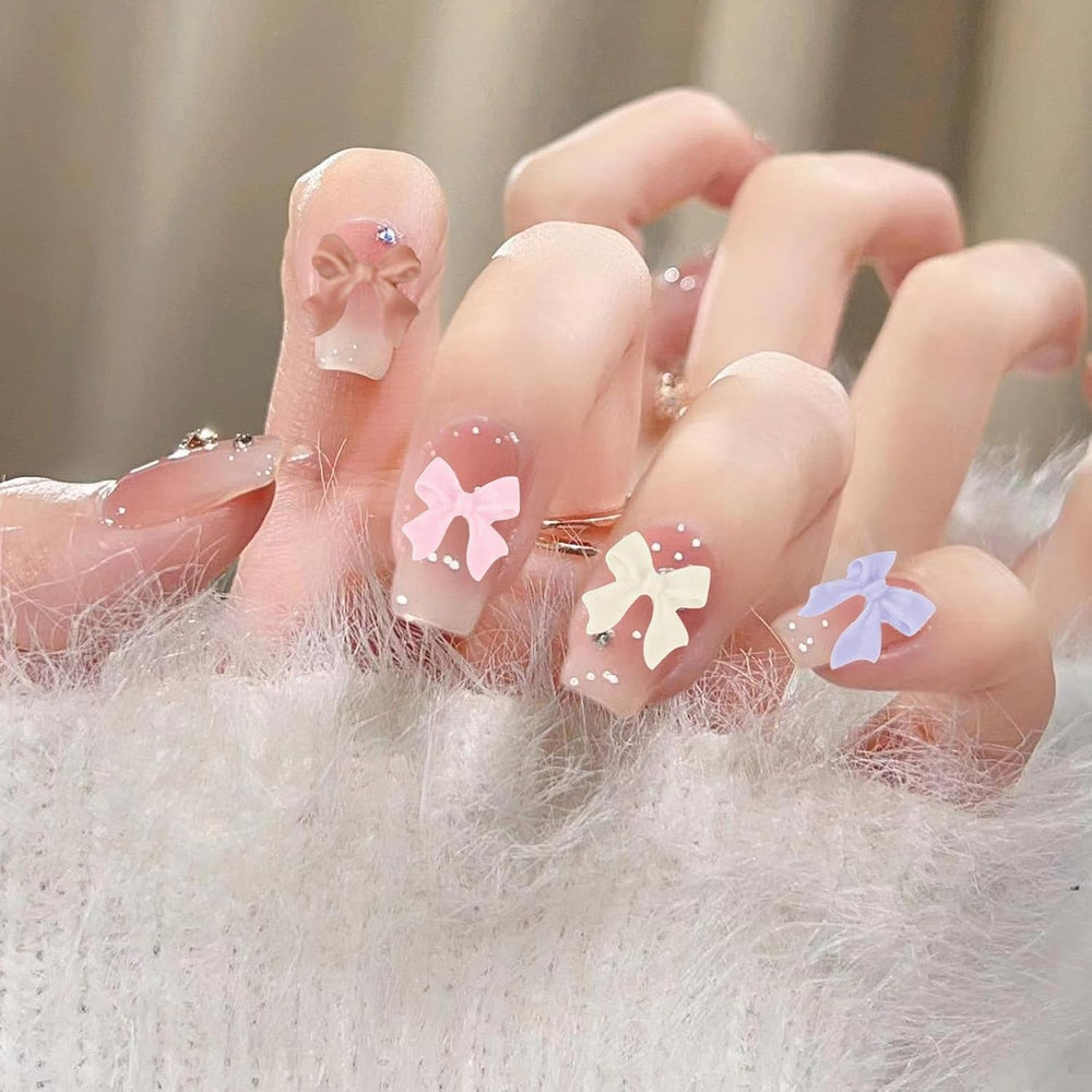 500 Pcs 3D Nägel Charm Schleifen Charms Nägel Nail Art Charms Schleife Nagel Charms Nägel Nail Art Schleifen Nageldekorationen Mit Aufnahmewerkzeug Für Frauen Und Mädchen Nagel-Diy-Zubehör