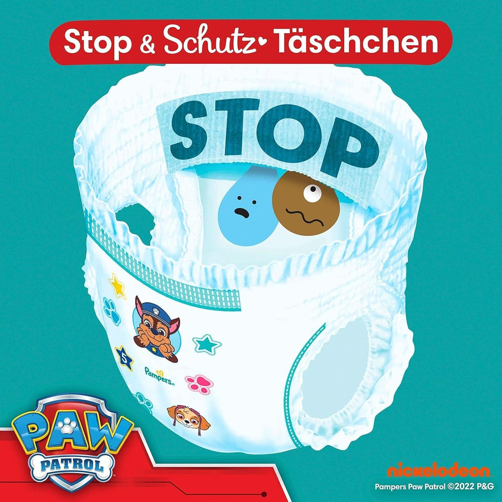 Pannolini Pampers Paw Patrol Pants taglia 5 (12-17Kg) Baby-Dry, Junior con tasca Stop e Protect, BOX MENSILE, 160 pannolini Naty Shop
