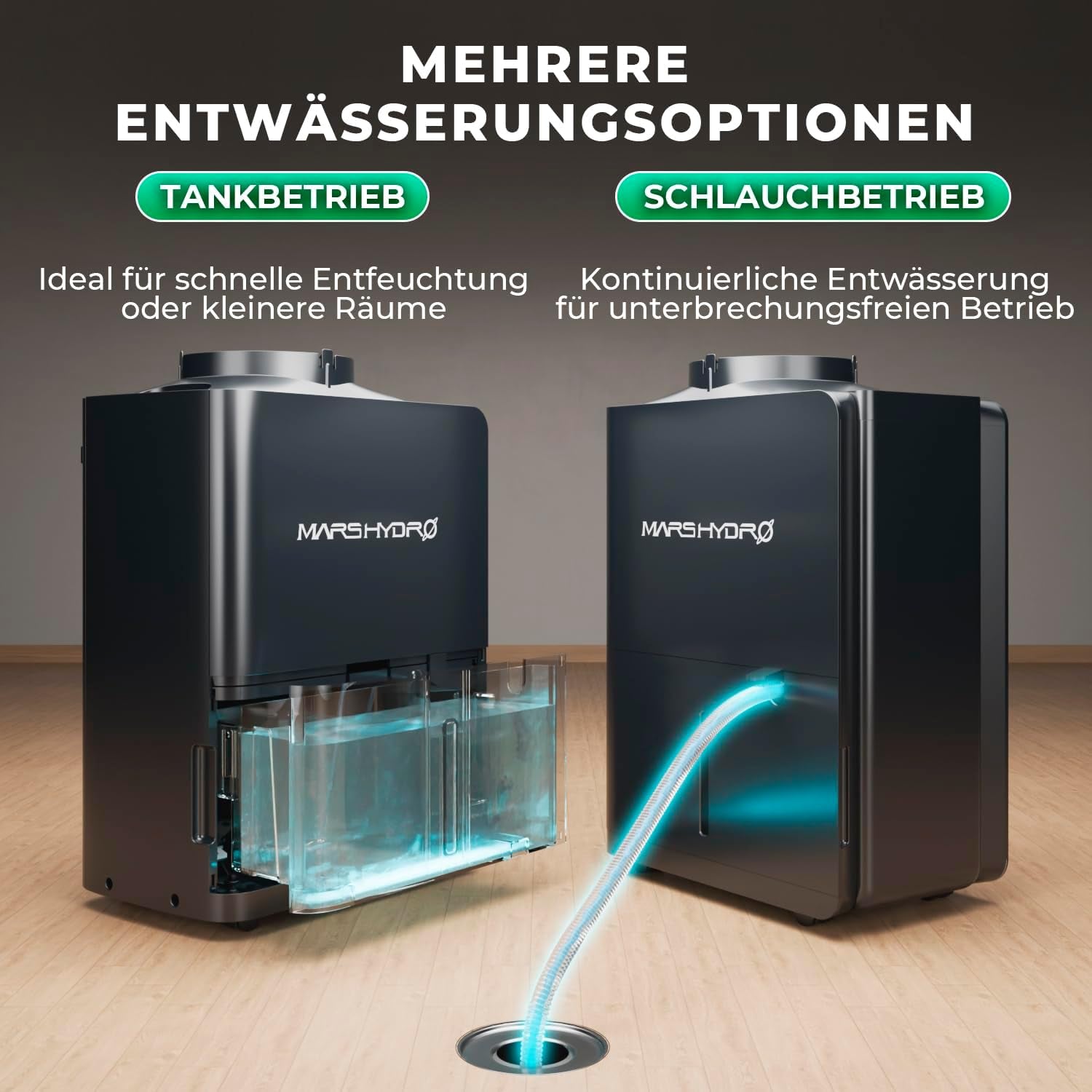Dezumidificator MARS HYDRO, 12L/zi, Dezghețare automată, Funcție temporizator, Dezumidificator de cameră pentru corturi de creștere, subsoluri și plante, Rezervor de apă de 1,2L