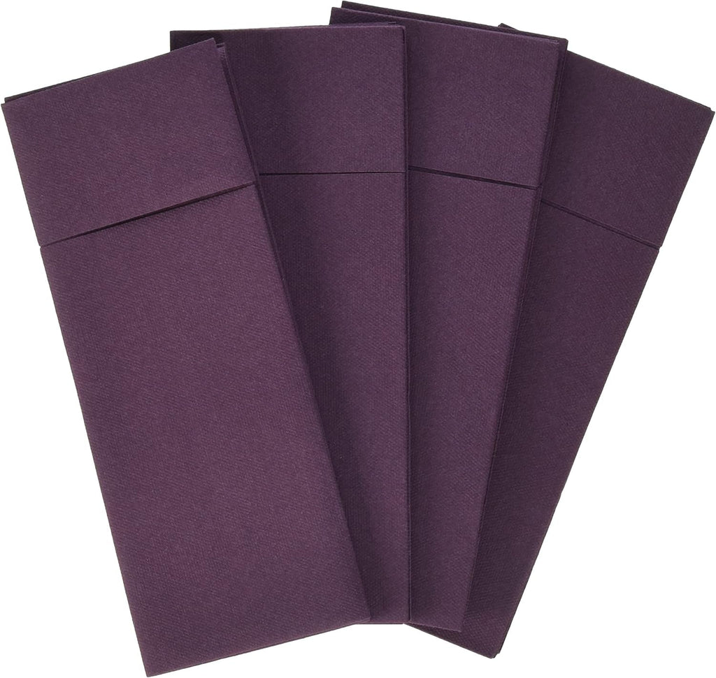 Airlaid 50 de șervețele pentru tacâmuri pungi pentru tacâmuri, asemănătoare țesăturii, șervețel de unică folosință de înaltă calitate, Bordeaux, 32X40 Cm