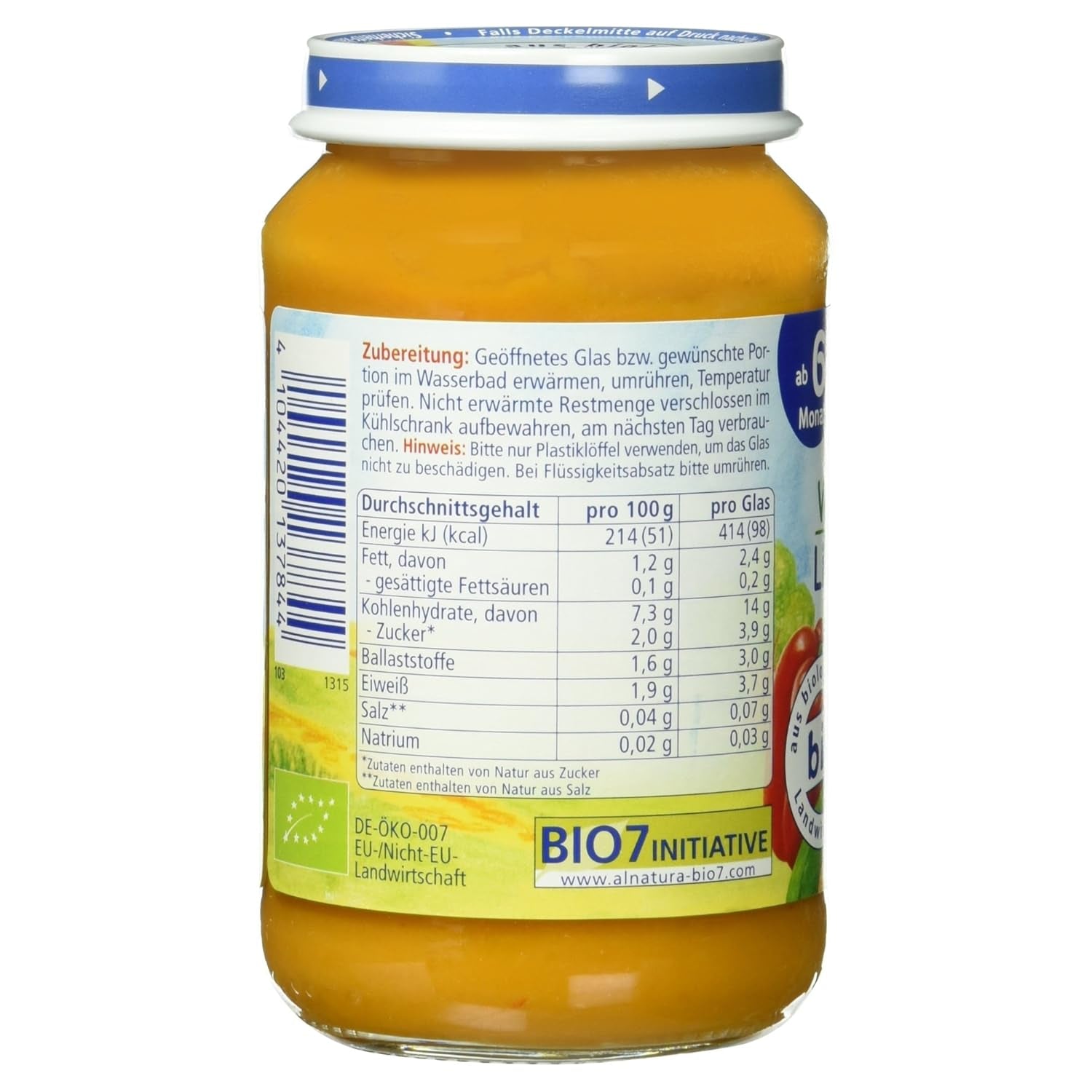 Spezzatino di lenticchie bio con cous cous (dai 6 mesi), 190 g