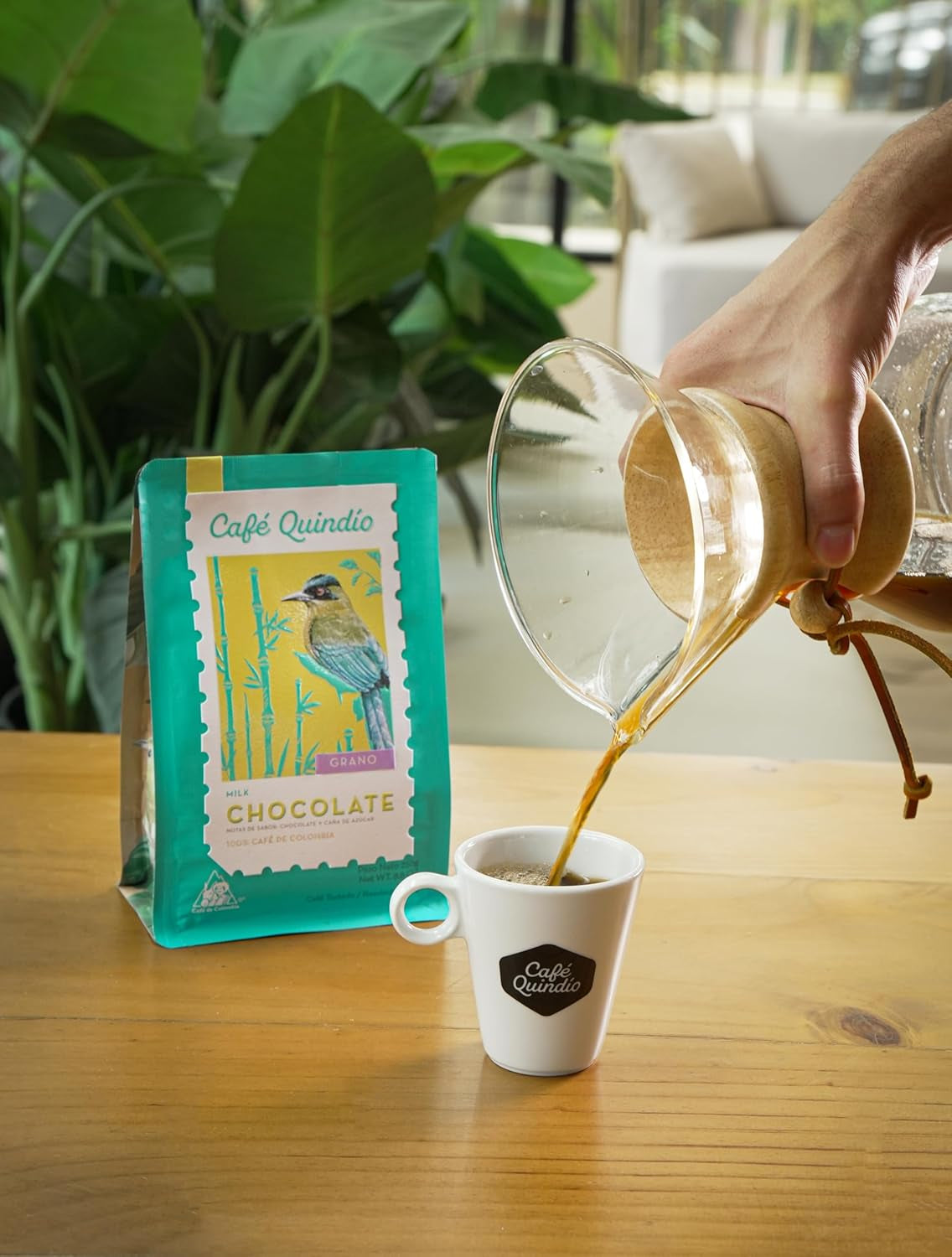 Cafe Quindio Specialty Coffee - boabe de cafea 100% Arabica, Columbia - cu note naturale de aromă de ciocolată cu lapte (250g) - ideală pentru cafea filtrată, aparate portafilter sau aparate de cafea complet automate