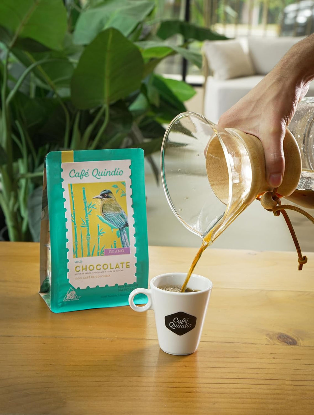 Cafe Quindio Specialty Coffee - boabe de cafea 100% Arabica, Columbia - cu note naturale de aromă de ciocolată cu lapte (250g) - ideală pentru cafea filtrată, aparate portafilter sau aparate de cafea complet automate