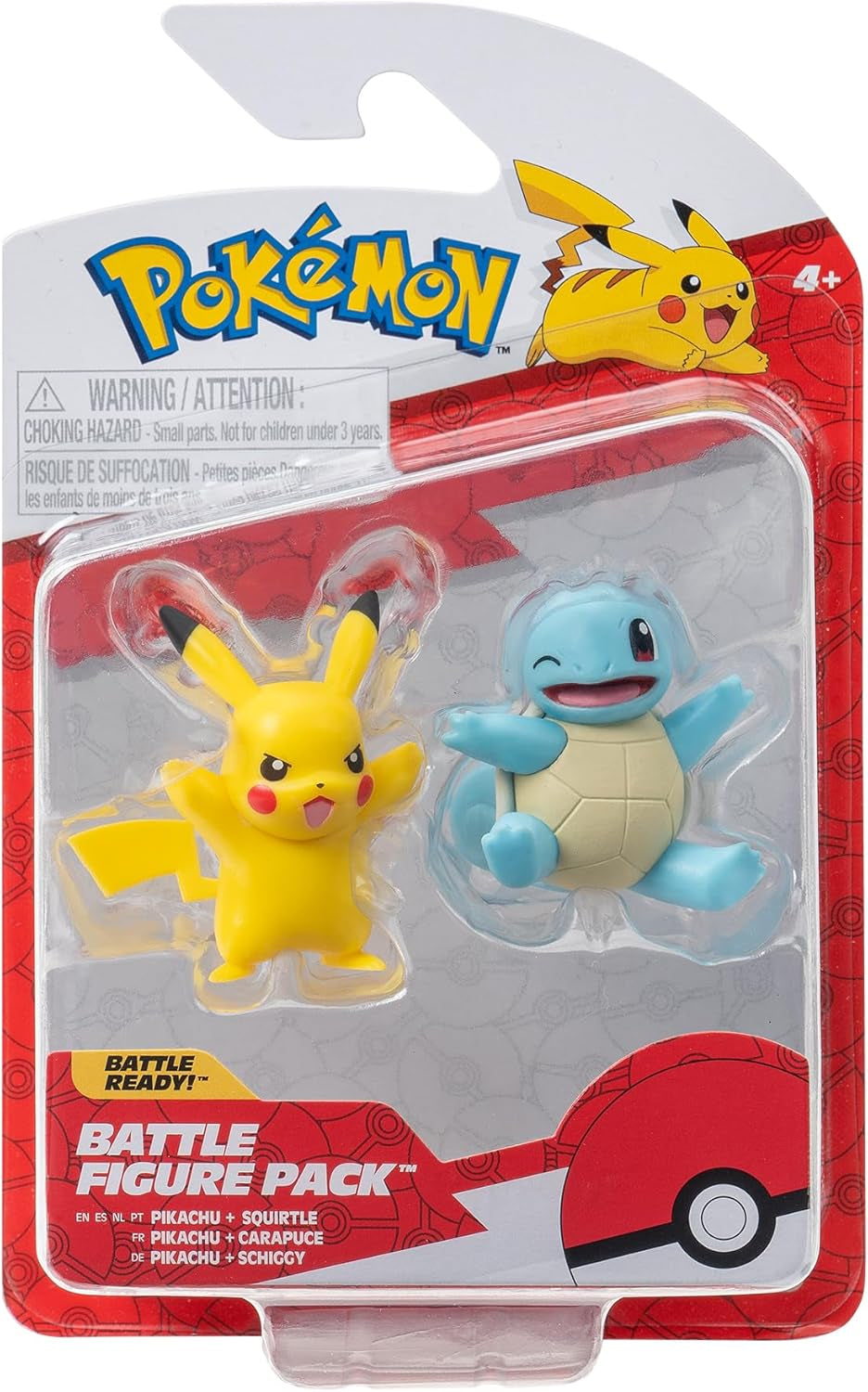 Pokémon PKW3586 - Battle Figure Pack - Pikachu e Schiggy Figure ufficiali dettagliate 5 cm ciascuna Action Figures Naty Shop