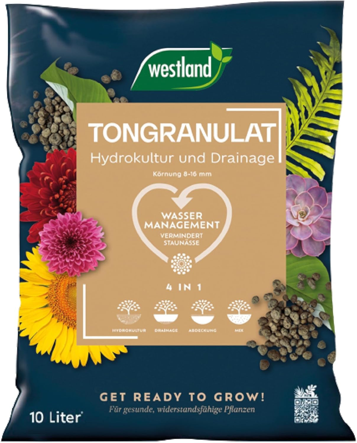 Westland Clay Granules, 5 L - Granuli per piante ideali per la coltura idroponica, substrato drenante senza additivi chimici, per uso interno ed esterno
