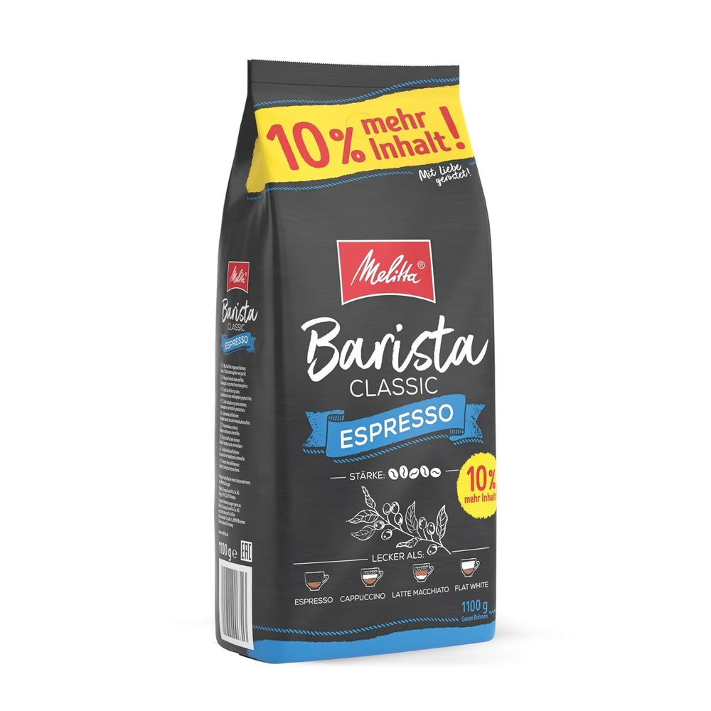 Melitta Barista Classic Espresso, Boabe de cafea întregi 1 kg Cafea Naty Shop 1.1 Kg Espresso