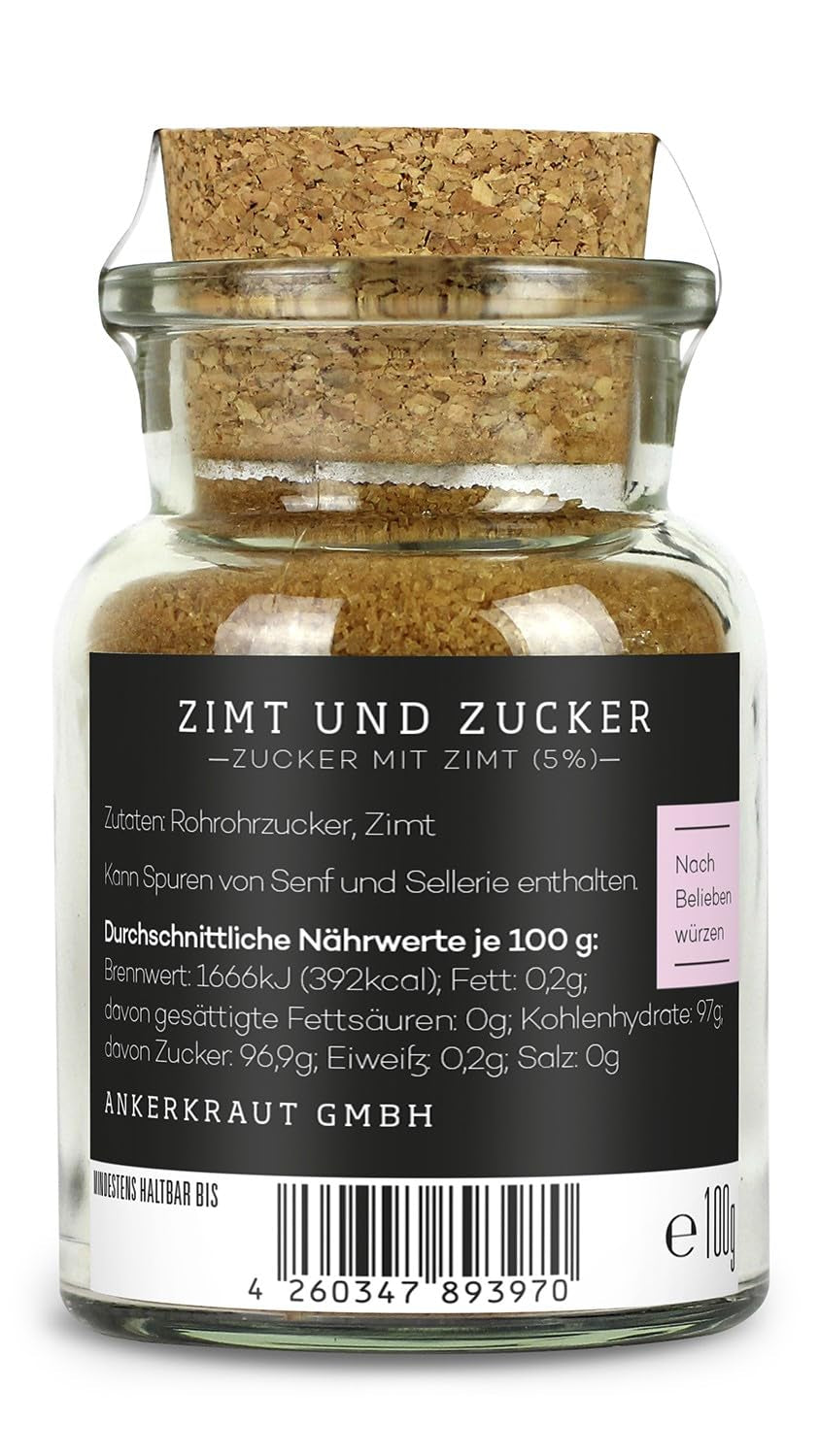 Ankerkraut Zimt & Zucker, 100g in vetro di sughero