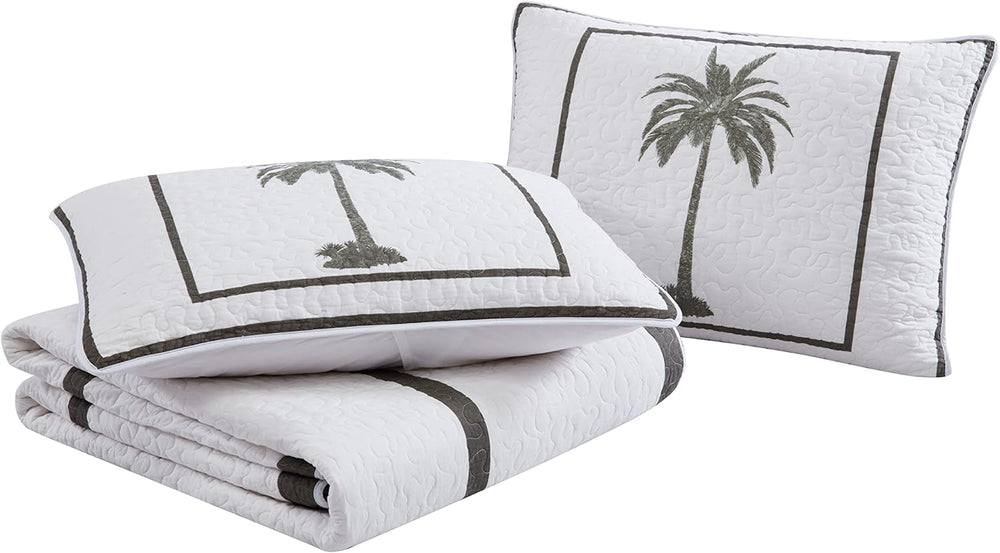 Collezione Tommy Bahama Palm Island | Piumino - 100% cotone, reversibile, morbido e traspirante, prelavato per una morbidezza extra, letto king size, Piumini e trapunte grigie Naty Shop