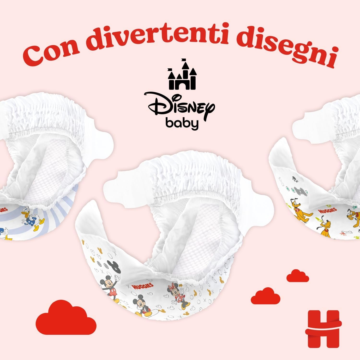 Pannolini Huggies Ultra Comfort/Little Movers, taglia 3 (4-9 kg), design Disney, assorbenti, protezione completa, 126 pezzi