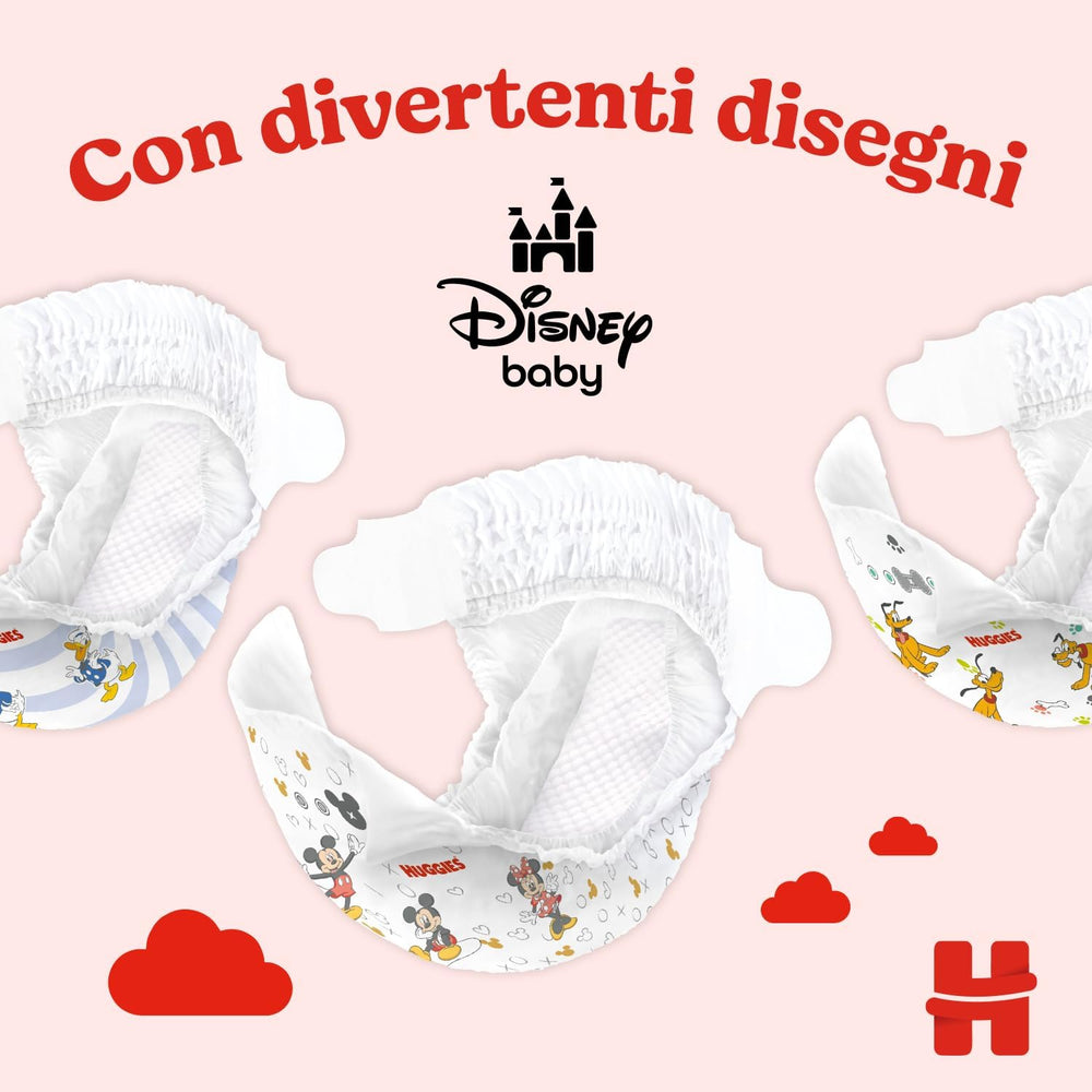 Pannolini Huggies Ultra Comfort/Little Movers, taglia 3 (4-9 kg), design Disney, assorbenti, protezione completa, 126 pezzi