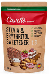 Dolcificante Stevia + Eritritolo 1:3, 1G = 3G Zucchero, 850 grammi Dolcificanti Naty Shop