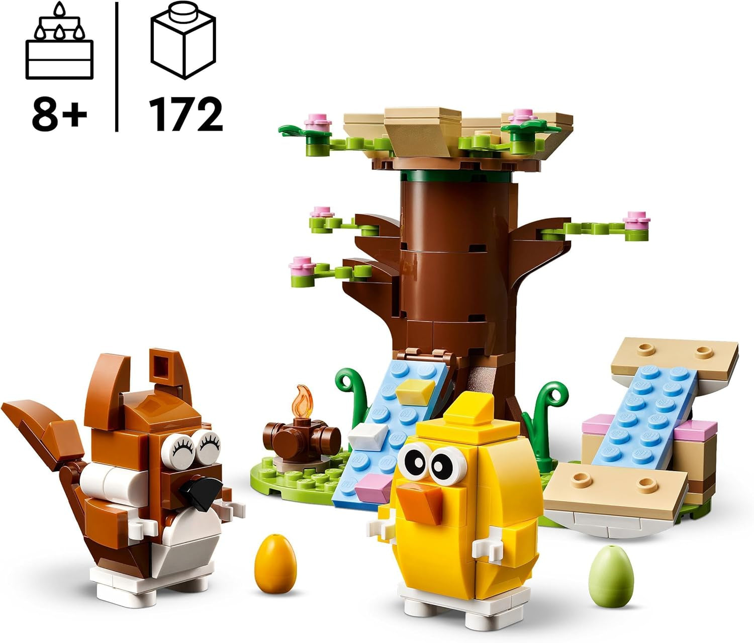 LEGO Parco giochi primaverile degli animali, set da costruzione con uccelli e scoiattoli, set da gioco con la casa sull'albero per bambini, idea regalo per ragazzi e ragazze di 8 anni, set di animali, figure di animali giocattolo 40709 Set da costruzione Beuche den LEGO-Store