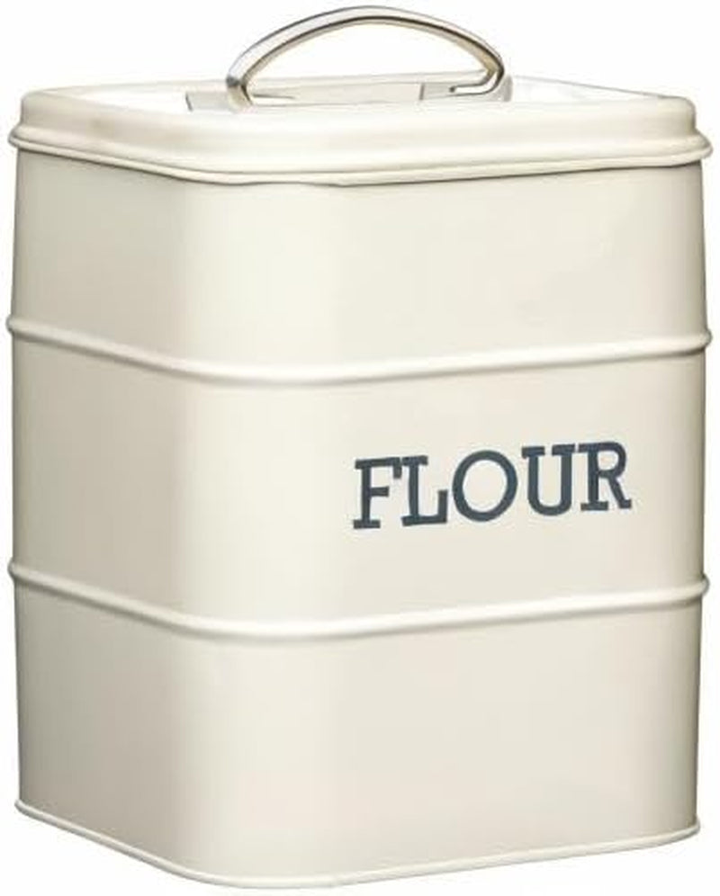 KitchenCraft Living Nostalgia recipient pentru făină, etanș, 17 x 12 x 24 cm, crem antic, crem Cutii depozitare alimente Naty Shop