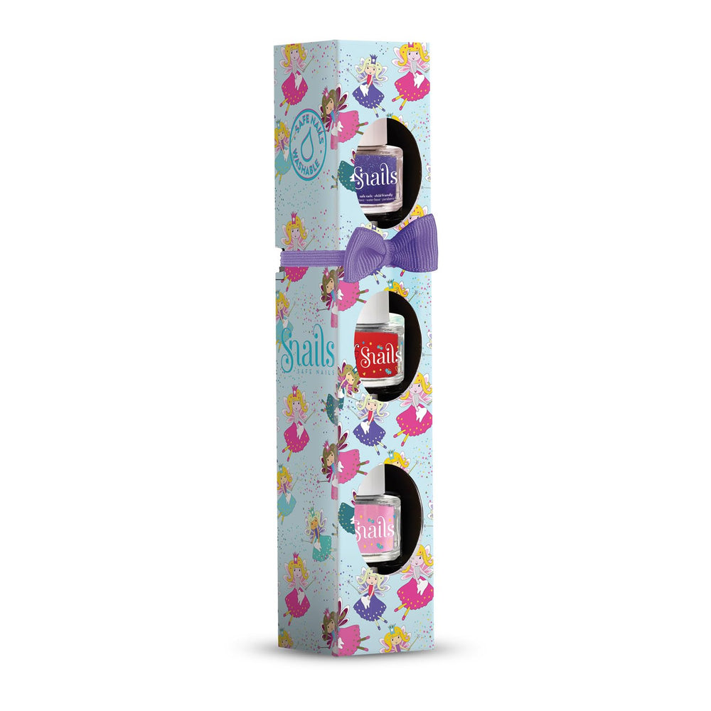 Snails 510421 Set regalo di smalti per bambini, Mini Fairy 3x5ml, a base d'acqua, lavabile, sicuro, vegano