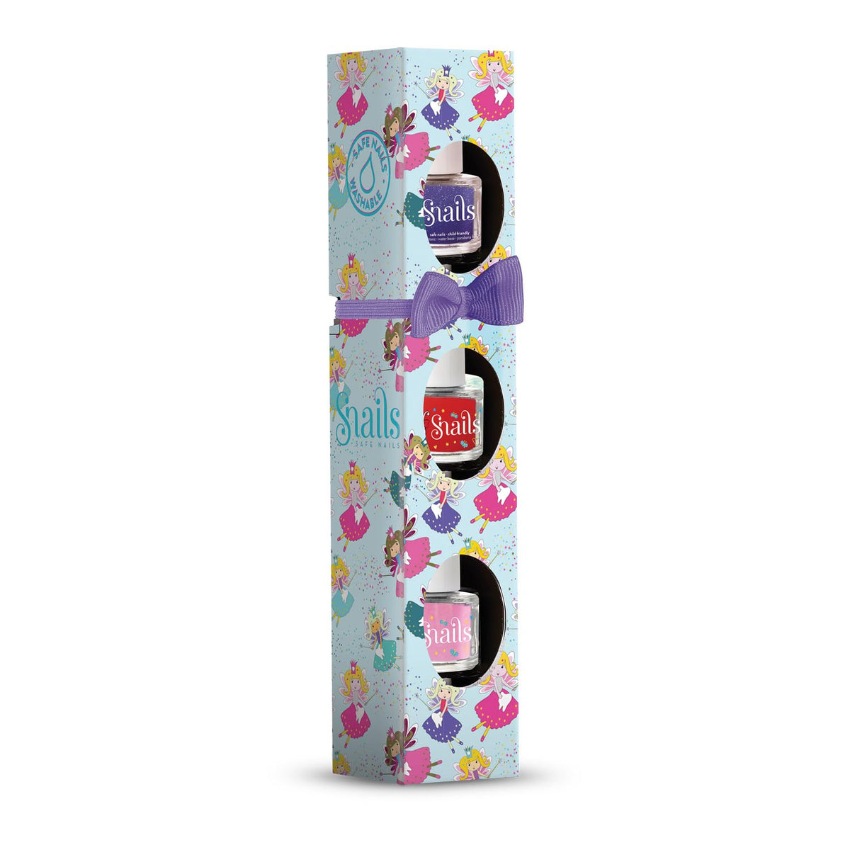Snails 510421 Set regalo di smalti per bambini, Mini Fairy 3x5ml, a base d'acqua, lavabile, sicuro, vegano