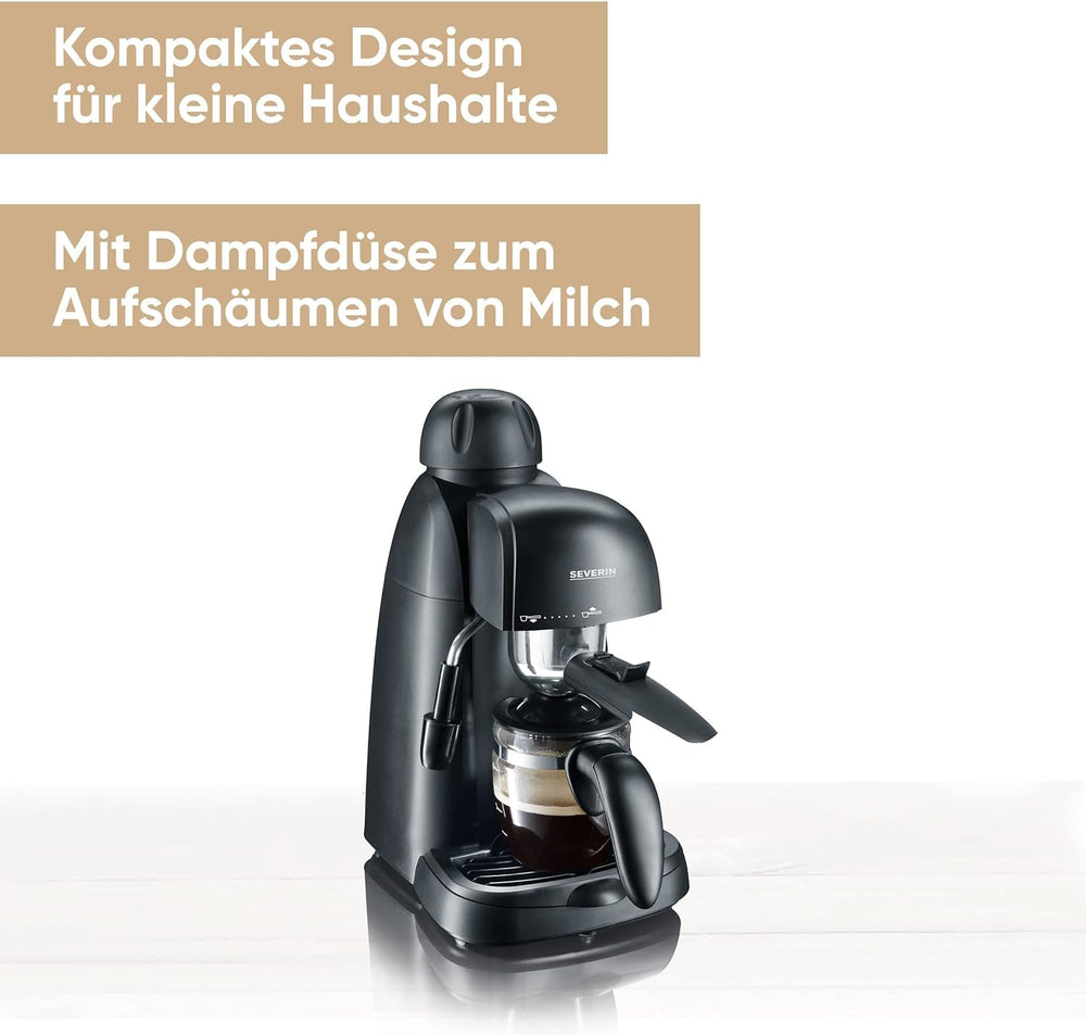 Espressor SEVERIN KA 5978 (include vas de servire și lingură de măsurat, până la 4 cești) negru, Standard