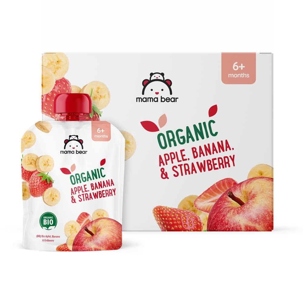 Mama Bear, purea biologica di diversi frutti, set 6 x 90 grammi Mamma e Bambino Naty Shop
