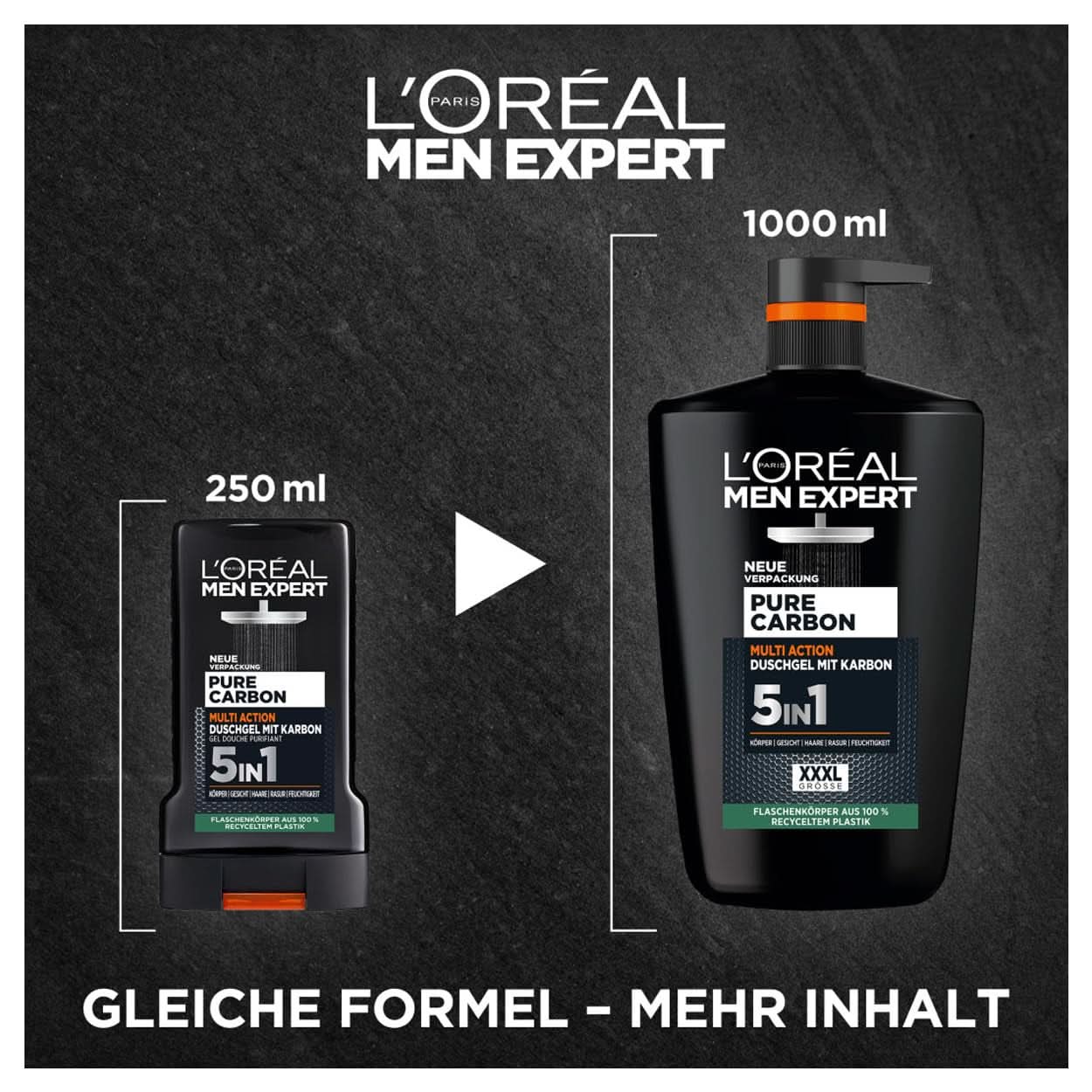 L'Oréal Men Expert XXXL 5In1 Gel doccia e shampoo per uomo, 1 litro Naty Shop