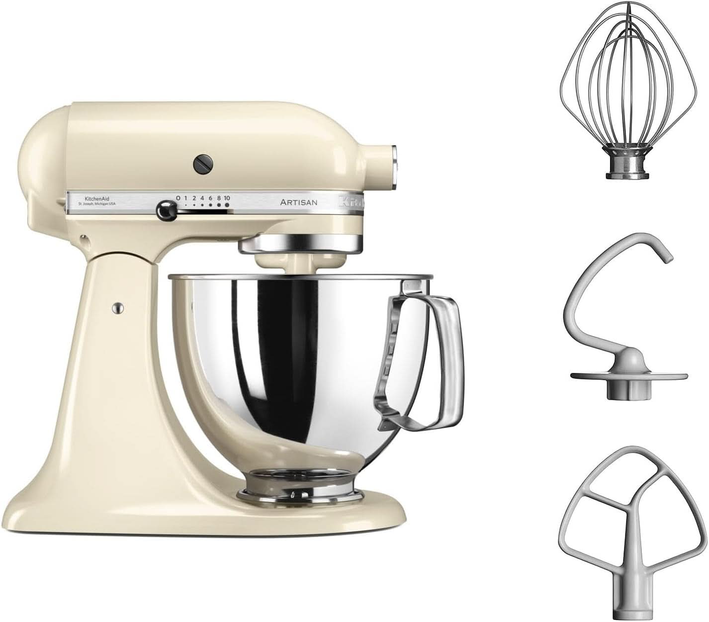 KitchenAid Artisan 5KSM125EER Robot da cucina, 300 W, 4,8 L Naty Shop Crema