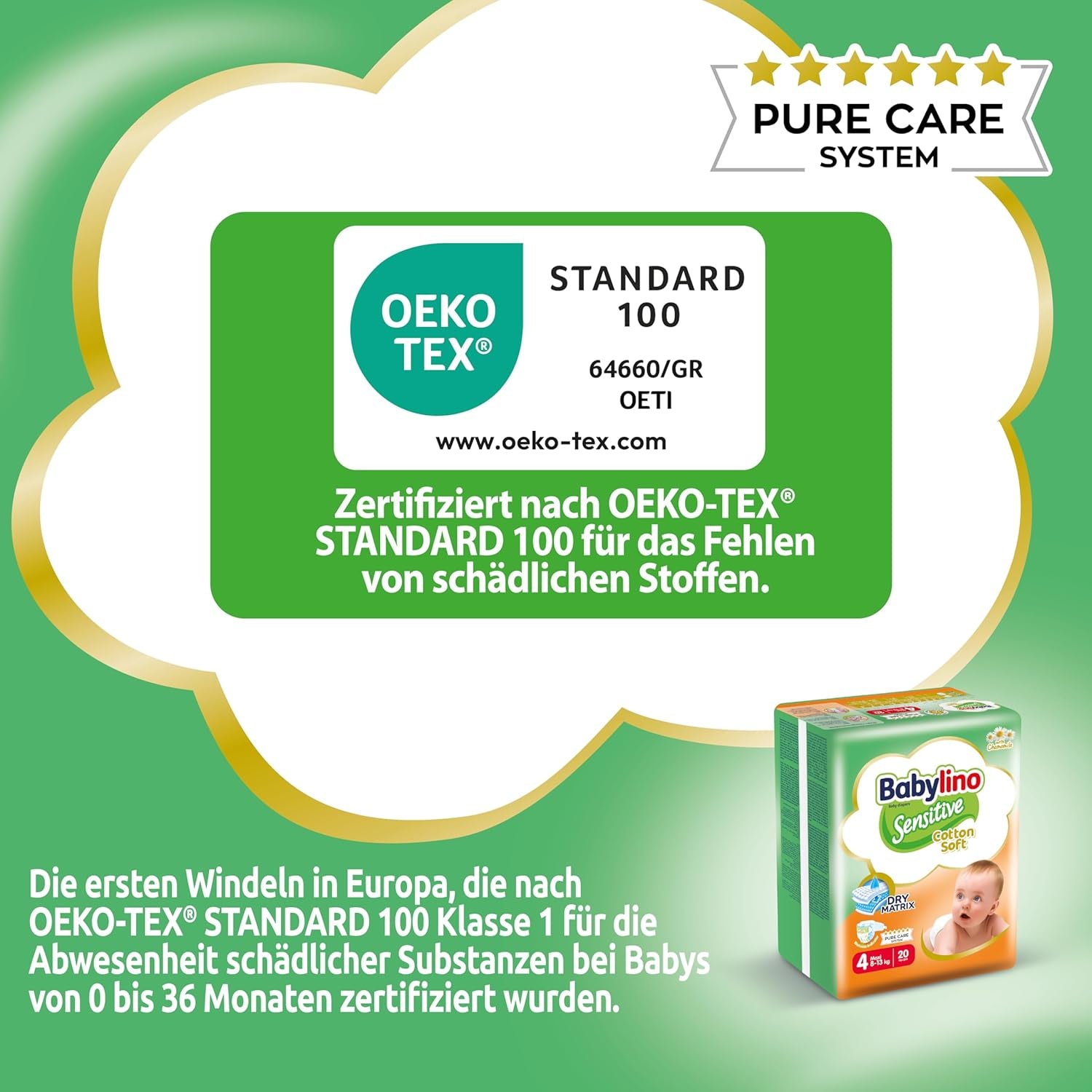 Pannolini per bambini Sensitive taglia 4, Maxi (8-13 kg), 20 pezzi