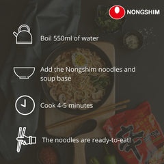 Noodles istantanei Nong Shim Kimchi Ramyun Ciotola grande - Zuppa di ramen coreana - Preparazione rapida - 1 confezione da 112 g