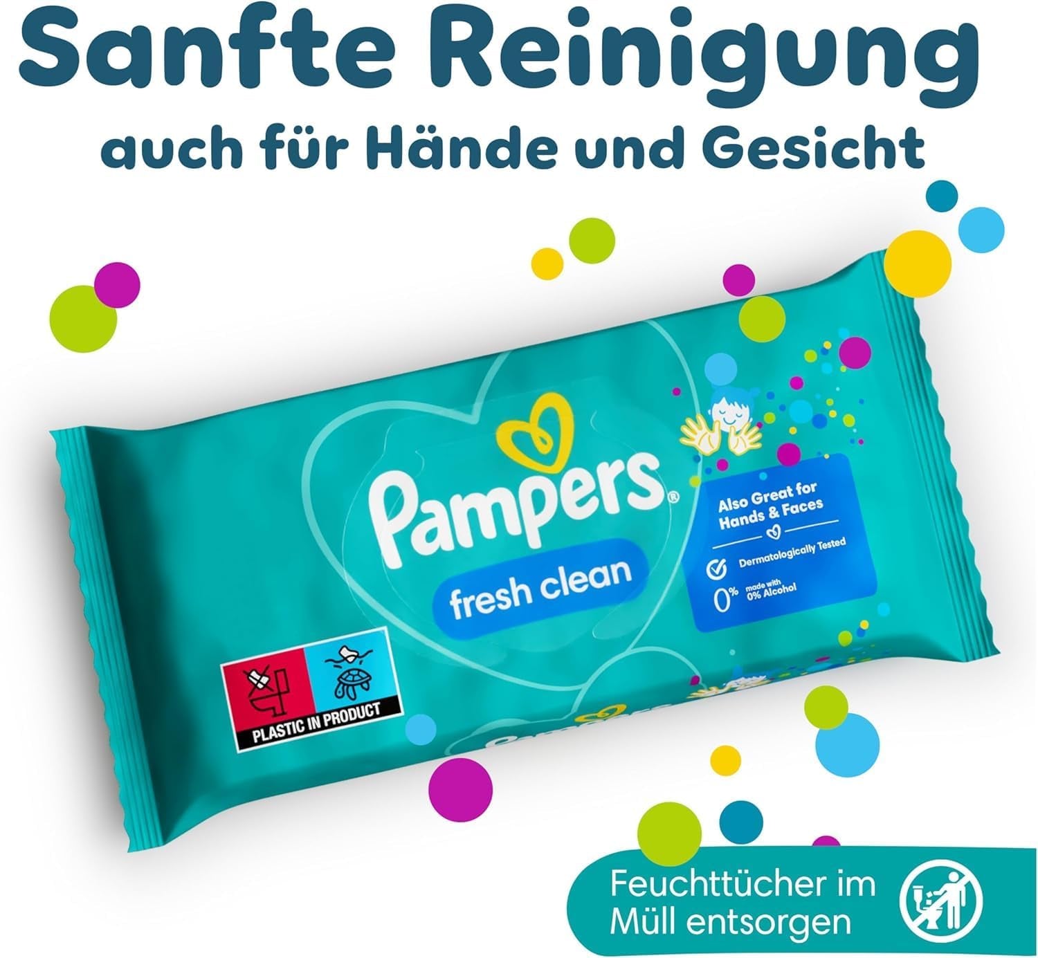 Pampers Fresh Clean Wet Wipes, 1872 salviette (36x52 pezzi), leggermente profumate, adatte anche per mani e viso