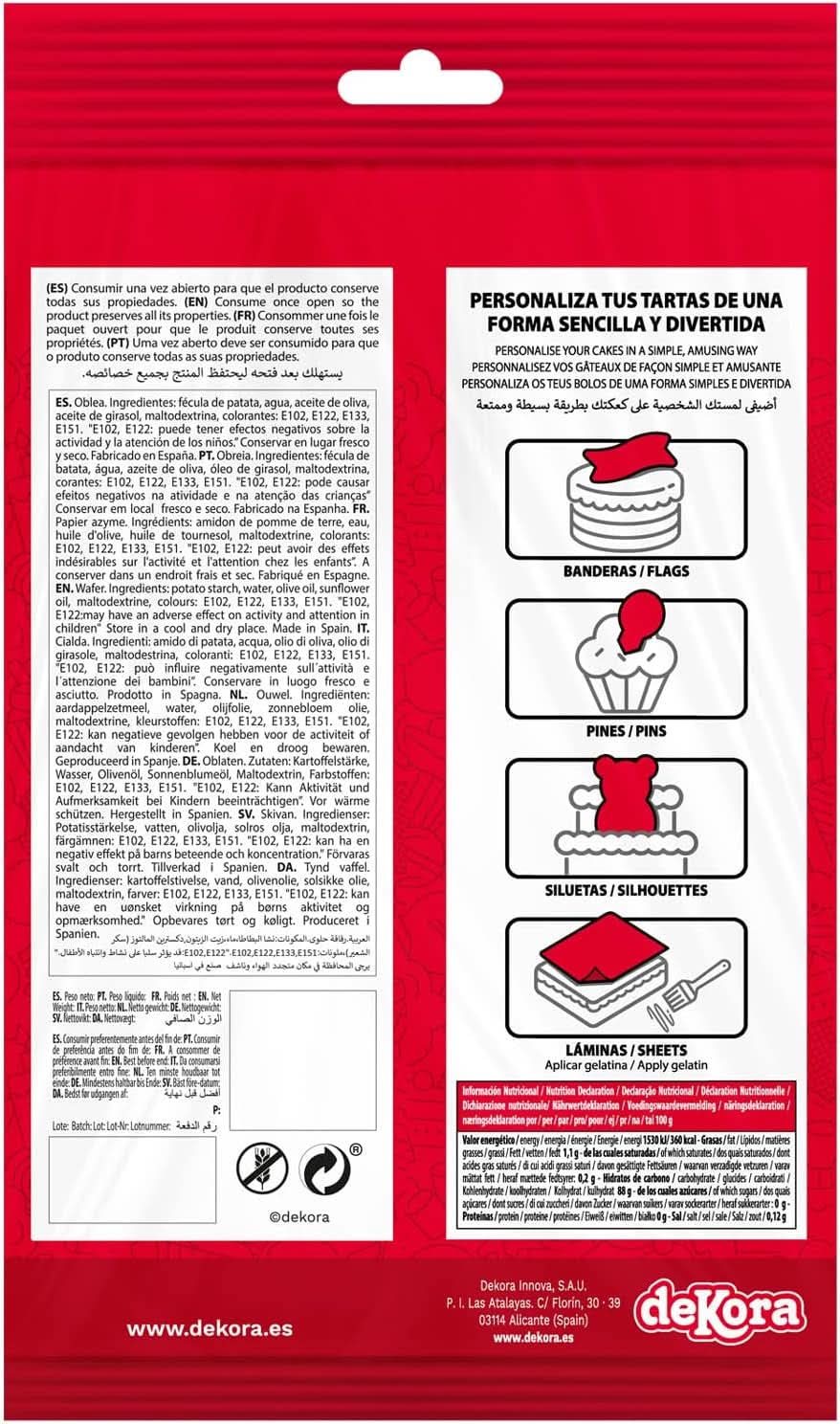 Dekora, Decorazioni Commestibili Per Torte Dekorapin Paw Patrol, 20 Wafer Di Carta Commestibili - 6,5 X 4 Cm Naty Shop