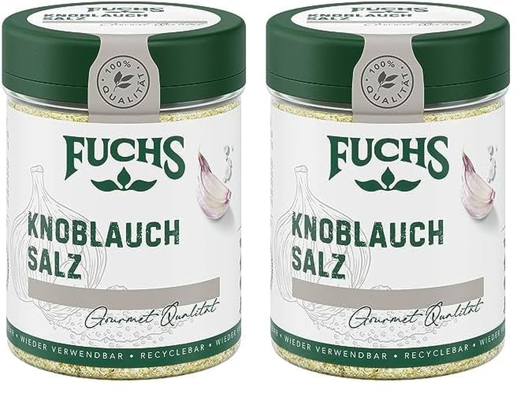 Fuchs Gewürze - Knoblauchsalz - Gewürzsalz für Dips, Saucen und Gemüse - ingredienti naturali - 90 g in wiederverwendbarer, recyclebarer Dose