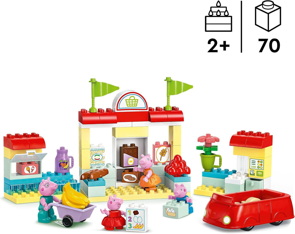 LEGO DUPLO 10434 Il supermercato di Peppa: giocattolo educativo creativo e set da gioco, regalo per ragazzi e ragazze dai 2 anni, incoraggia la destrezza Set da costruzione Besuche den LEGO-Store