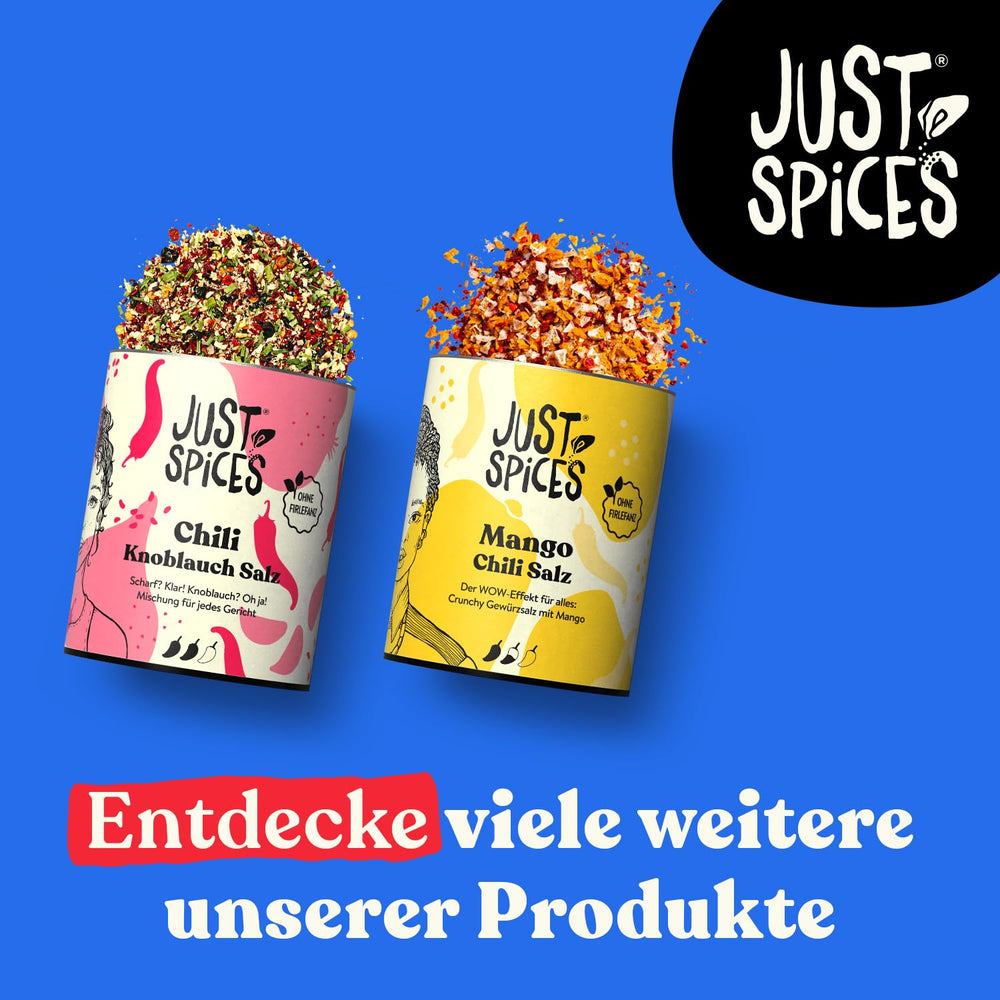 Just Spices Peperoncino Aglio Sale I Gewürzmix, der zu allen Gerichten schmeckt I Gewürzdose, 55 g