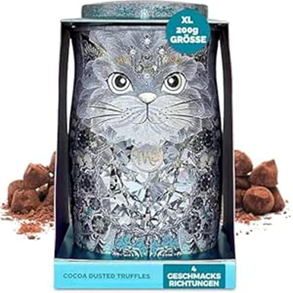 Monty Bojangles Savanna Gold Chocolate Truffles (135g) Set regalo con praline in polvere di cacao in una scatola da collezione dal design individuale con gatti Flutter Scotch Flavor